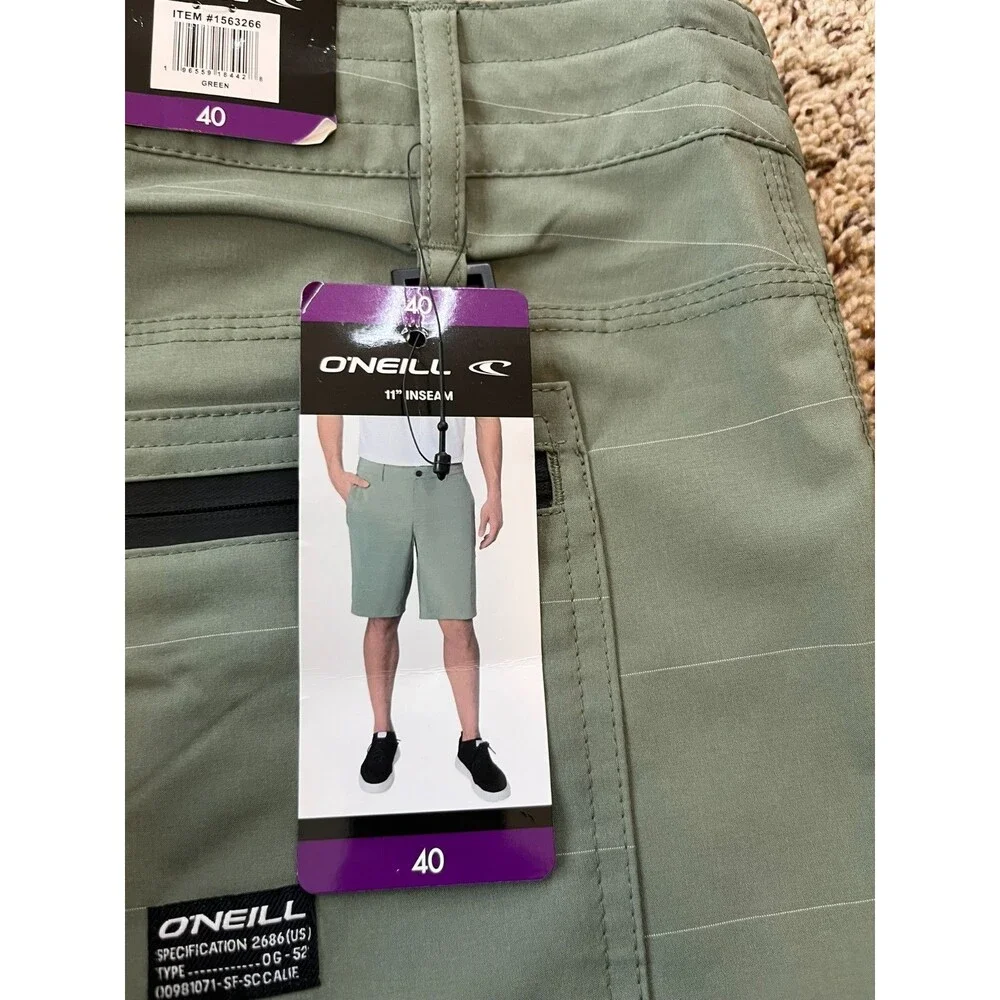 NWT O'Neill Men’s Hybrid Shorts - Size 40 - Sage Green - 11” Inseam - Quick Dry - Picture 7 of 9